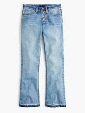 J. Crew Demi-boot crop jean in shale blue wash Size 29